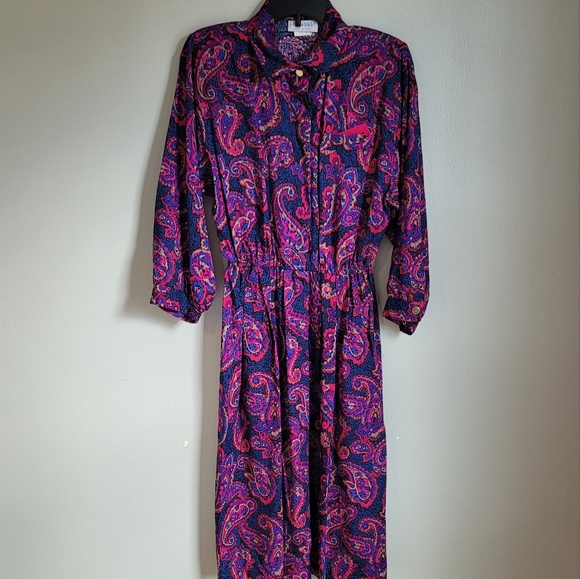 Vintage Dresses & Skirts - ❤️🩵💜Vintage Periwinkle Paisley Midi Dress